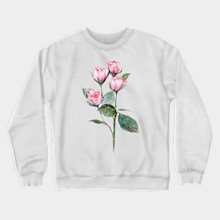 Pink Roses in Oil Paints Crewneck Sweatshirt